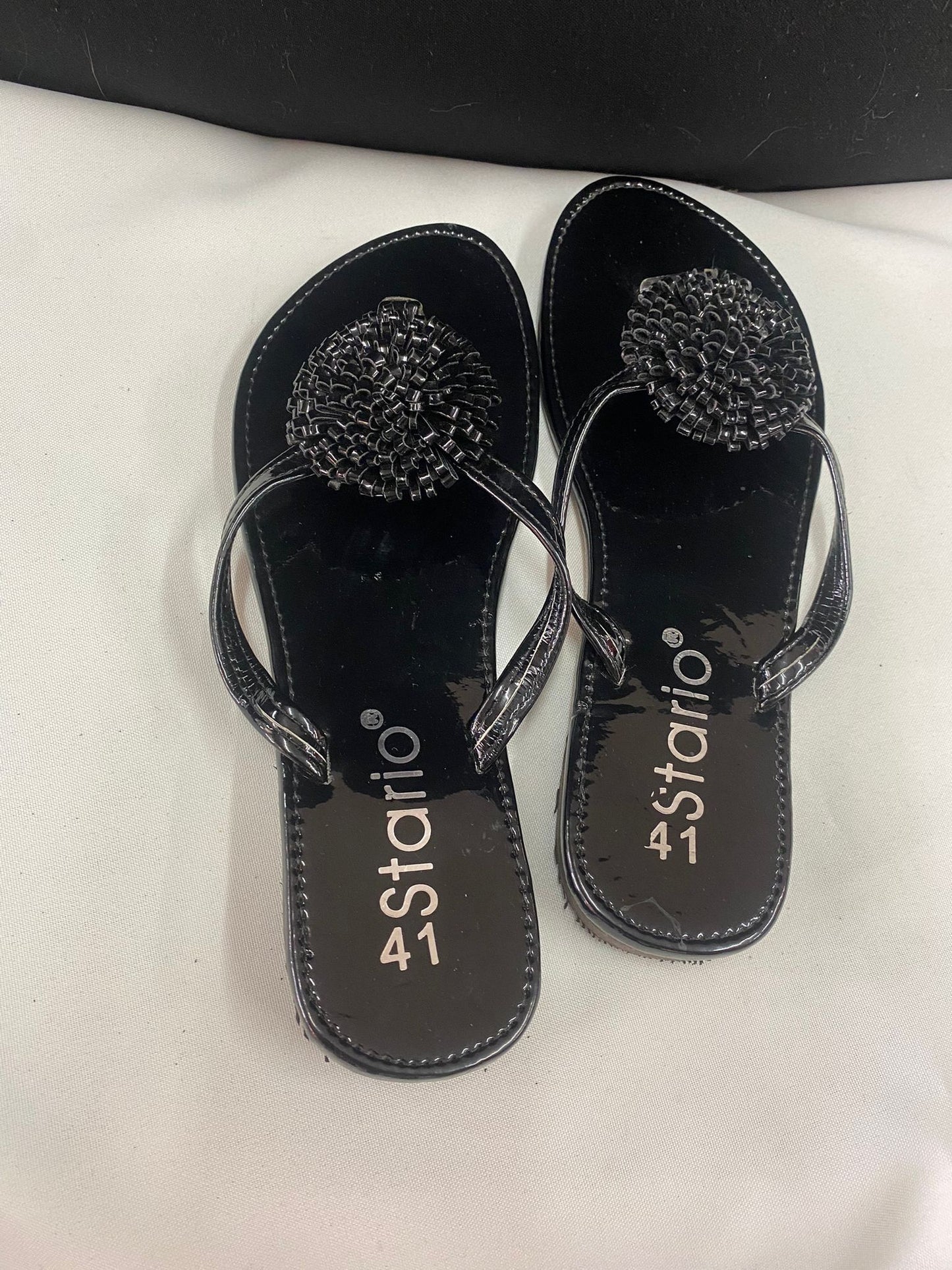 Ladies Black Slippers  size 8